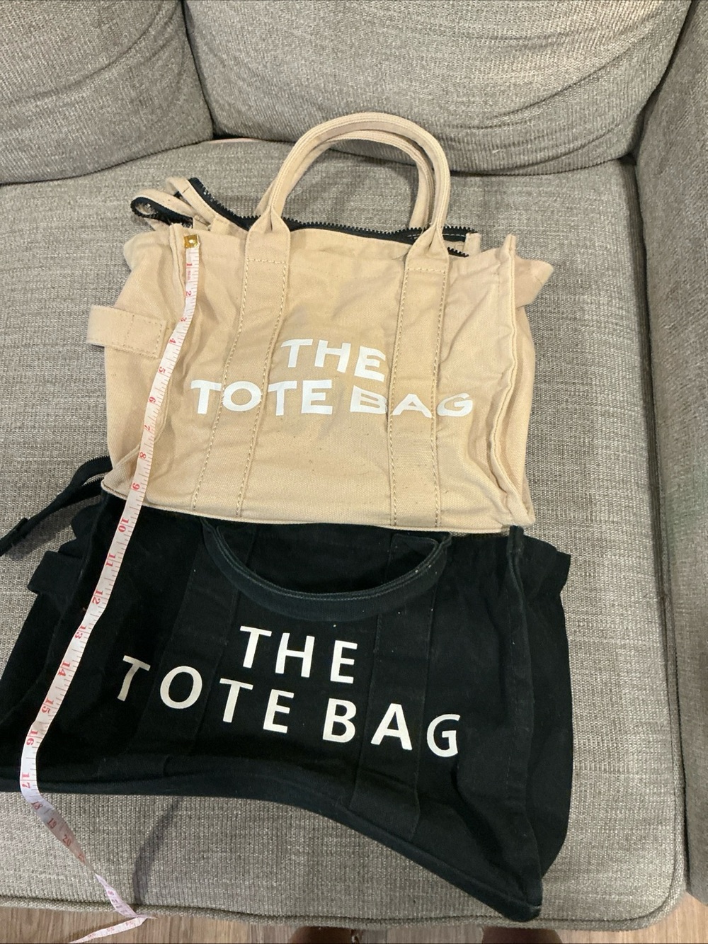 Bundle of two Tote Bag Canvas Tote in Beige & bulk -Casual Everyday Carry